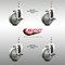 Service Caster 4 Inch 316SS Gray Polyurethane Swivel 3/8 Inch Threaded Stem Caster Set Brake SCC-SS316TS20S414-PPUB-TLB-381615-4 - alternate 5